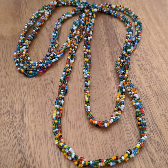 Vintage Braided 3 Strand Seed Bead Necklace - Picture 2 of 6